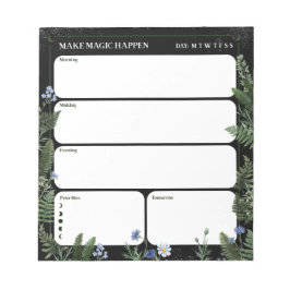 Bloc De Notas Planificador Diario Floral Caprichoso