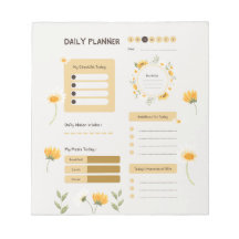 Planificador Diario Floral con Girasoles y Margari