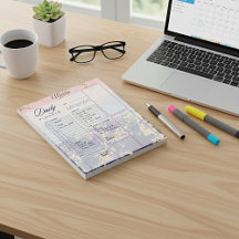 Planificador diario personalizado con purpurina y 