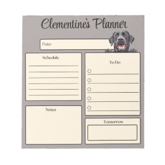 Bloc De Notas Planificador Diario Personalizado Labrador Negro