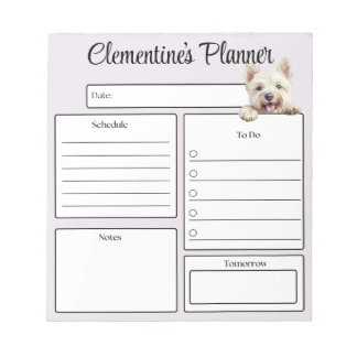 Bloc De Notas Planificador Diario Personalizado Westie