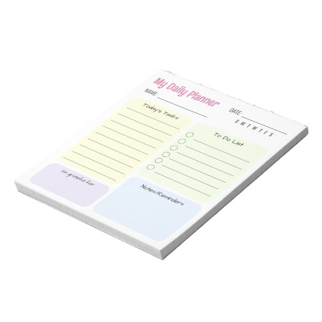 Bloc De Notas Planificador Diario Sin Fechas Adorable (Lado Izquierdo)