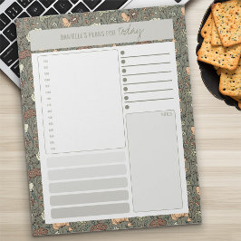 Bloc De Notas Planificador Diario Vintage Botánico de Olivo List