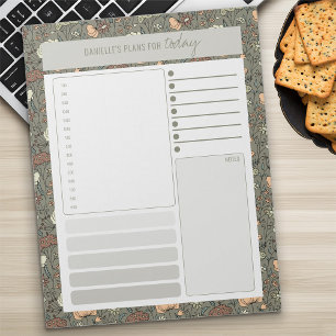 Bloc De Notas Planificador Diario Vintage Botánico de Olivo List