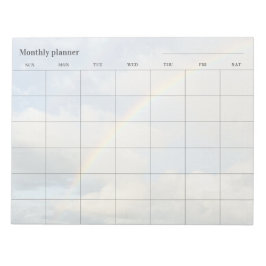 Bloc De Notas Planificador mensual del cielo minimalista, título