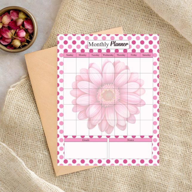 Bloc De Notas Planificador mensual floral rosa (Subido por el creador)