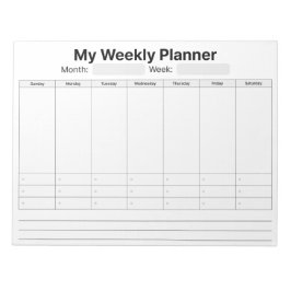 Bloc De Notas Planificador semanal