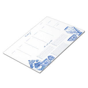 Bloc de notas planificador semanal Blue Chinoiseri