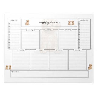 Bloc De Notas Planificador semanal con goles y lista de compras