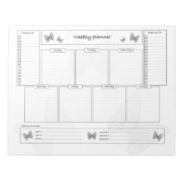 Bloc De Notas Planificador semanal con objetivos y lista de comp