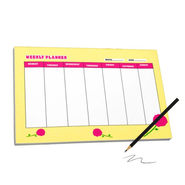 Bloc De Notas Planificador semanal con rosas (Subido por el creador)