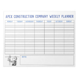 Bloc De Notas Planificador semanal con título para personalizaci