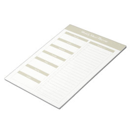 Bloc De Notas Planificador semanal de comidas - Taupe