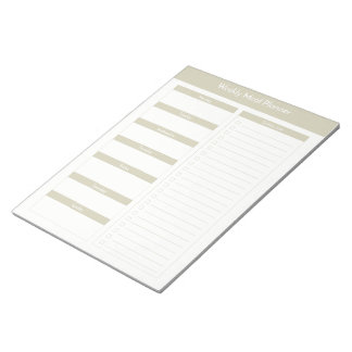Bloc De Notas Planificador semanal de comidas - Taupe