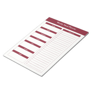 Bloc De Notas Planificador semanal de comidas - Vino