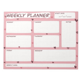 Bloc De Notas Planificador semanal de Love Heart