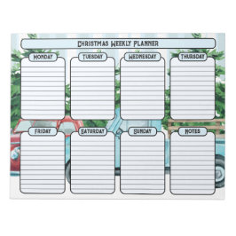 Bloc De Notas Planificador Semanal de Navidad de Coches Clásicos
