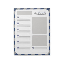 Bloc De Notas Planificador semanal de proyectos - Azul y Gris