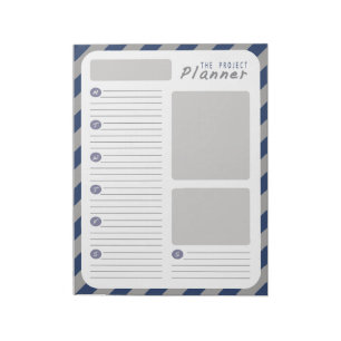 Bloc De Notas Planificador semanal de proyectos - Azul y Gris