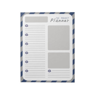 Bloc De Notas Planificador semanal de proyectos - Azul y Gris