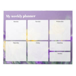 Bloc De Notas Planificador semanal floral de primavera pastel