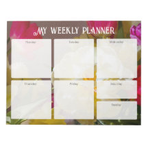 Planificador Semanal Floral Romántico