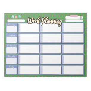 Bloc De Notas PLANIFICADOR SEMANAL HOMESCHOOL 3 almohadilla de c