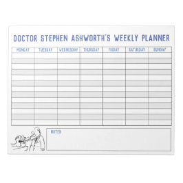 Bloc De Notas Planificador Semanal Médico. Título personalizado.