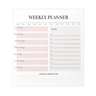 Bloc De Notas Planificador semanal minimalista