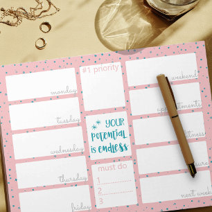 Bloc De Notas Planificador semanal para hacer una lista de las e