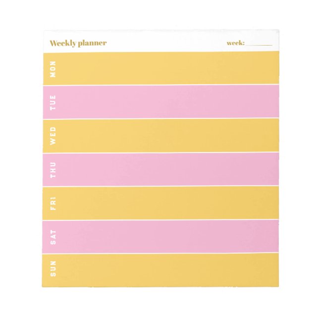 Bloc De Notas Planificador Semanal Personalizado Amarillo Solead (Frente)