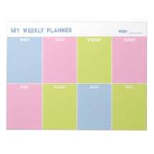 Planificador Semanal Personalizado de Colores Past