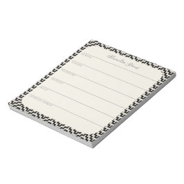 Bloc De Notas Planificador Semanal Personalizado Negro Blanco Ge