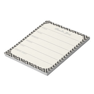 Bloc De Notas Planificador Semanal Personalizado Negro Blanco Ge