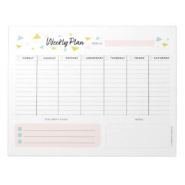 Bloc De Notas Planificador semanal - Triángulos modernos