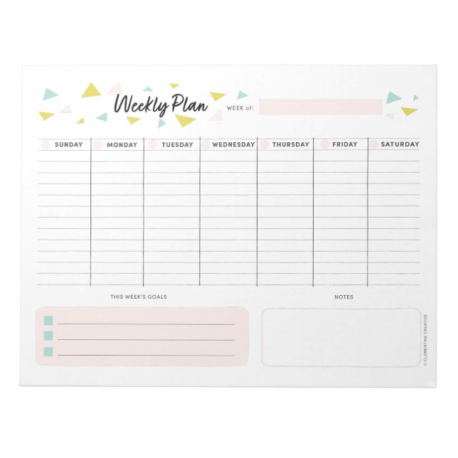 Bloc De Notas Planificador semanal - Triángulos modernos (Frente)