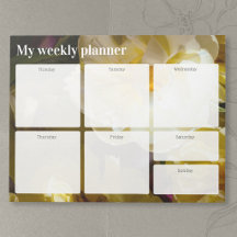 Planificador Semanal Tulipán Amarillo Dorado