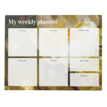 Planificador Semanal Tulipán Amarillo Dorado