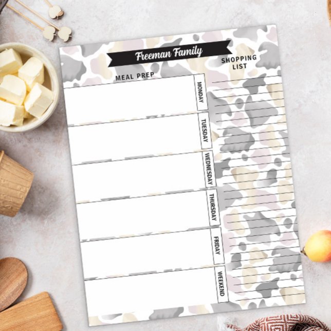 Bloc De Notas Planner de comidas de impresión para vacas rurales (Subido por el creador)