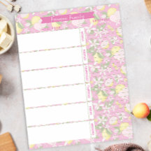 Planner de comidas y lista de compras Limón rosa d