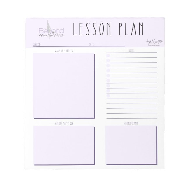 Bloc De Notas Planner de la lección de baile personalizado - Más (Frente)