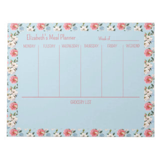 Bloc De Notas Planner de menú personalizado para flores de huert