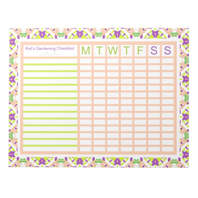 Bloc De Notas Planner de seguimiento semanal de crecimiento de j (Frente)