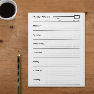 Bloc De Notas Planner de TV semanal