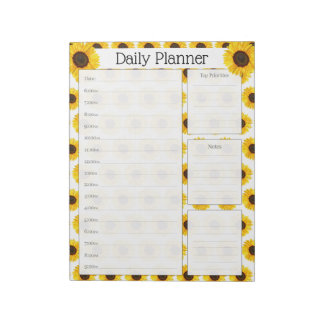 Bloc De Notas Planner diario de girasol