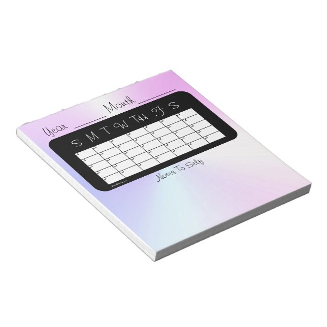 Bloc De Notas Planner mensual Miami Shimmer Calendar de Janz (Lado Derecho)
