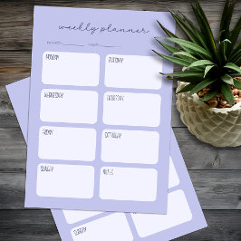 Bloc De Notas Planner semanal azul mínimo