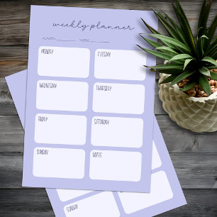 Bloc De Notas Planner semanal azul mínimo