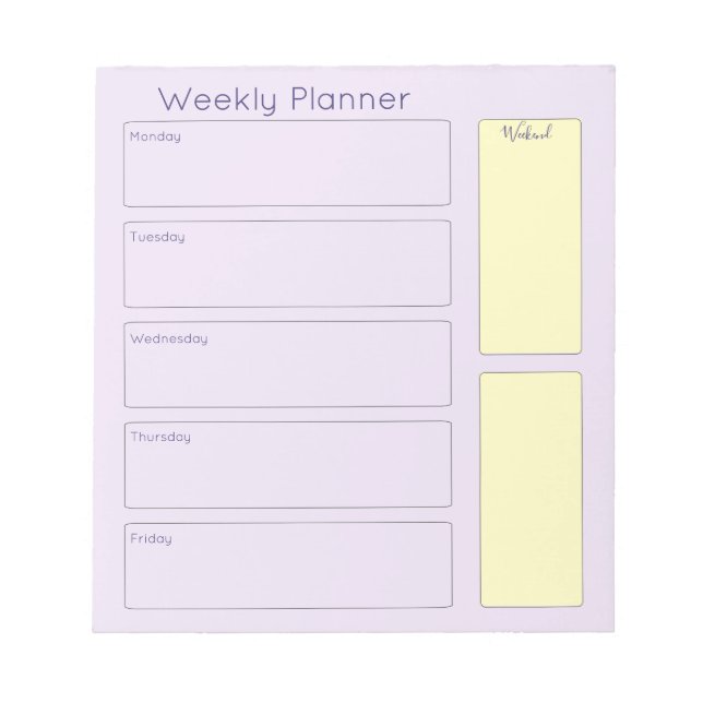 Bloc De Notas Planner semanal de bonito (Frente)