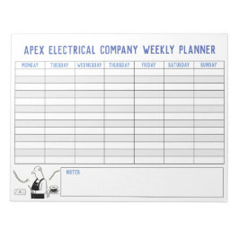 Bloc De Notas Planner Semanal de Electricidad. Título personaliz